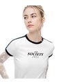 Camiseta Slim Estampada Crudo Mujer Beige de Gef