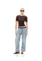 Camiseta Slim Rib Algodón Chocolate Mujer Chocolate de Gef