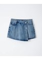 Falda Short Tiro Alto Denim índigo Medio Mujer Azul Oscuro de Gef