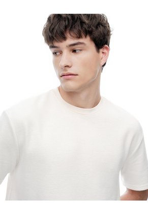 Camiseta Regular Crudo Hombre Beige