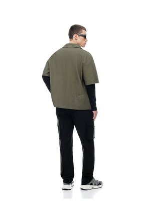 Pantalón Cargo Regular Liviano Negro Hombre Negro