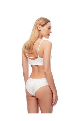 Panty Cachetero Tiro Medio Invisible Estampado Mujer Beige