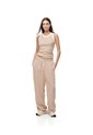 Camiseta Esqueleto Slim Rib Algodón Caqui Mujer Beige de Gef