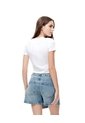 Falda Short Tiro Alto Denim índigo Medio Mujer Azul Oscuro de Gef