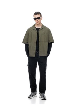 Pantalón Cargo Regular Liviano Negro Hombre Negro