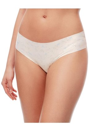 Panty Cachetero Tiro Medio Invisible Estampado Mujer Beige
