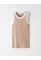 Camiseta Esqueleto Slim Rib Algodón Caqui Mujer Beige de Gef