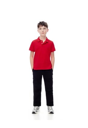 Polo Regular Algodón Roja Niño Rojo