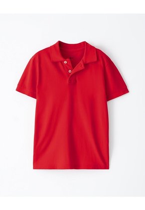 Polo Regular Algodón Roja Niño Rojo