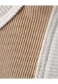 Camiseta Esqueleto Slim Rib Algodón Caqui Mujer Beige de Gef