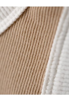 Camiseta Esqueleto Slim Rib Algodón Caqui Mujer Beige