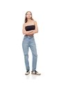 Jean Mom Alto Medio índigo Medio Mujer Azul Oscuro de Gef