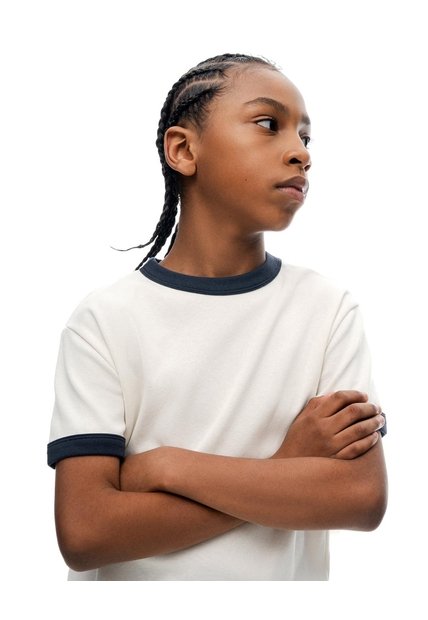 Camiseta Regular Manga Corta Vainilla Niño Beige