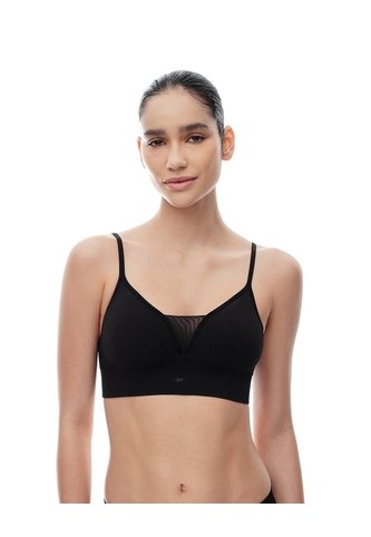 Top Soporte Medio Seamless Copas Removibles Negro Mujer Negro Gef
