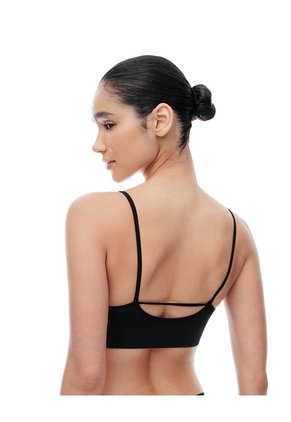 Top Soporte Medio Seamless Copas Removibles Negro Mujer Negro