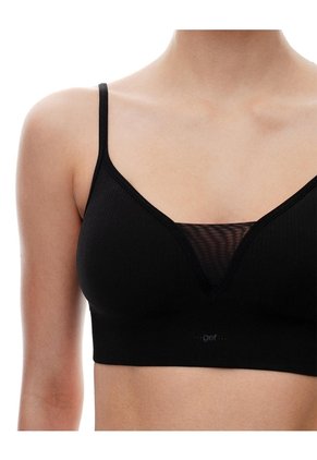 Top Soporte Medio Seamless Copas Removibles Negro Mujer Negro