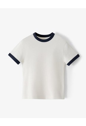 Camiseta Regular Manga Corta Vainilla Niño Beige