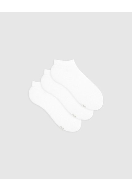 Medias Niño Tobillera Corta Algodón Pack X3 Blancas Blanco