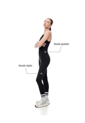 Enterizo Deportivo Secado Rápido Negro Mujer Negro