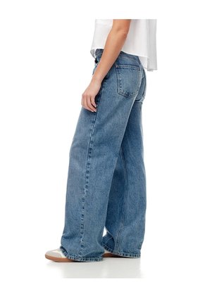 Jean Wide Leg Tiro Alto índigo Medio Mujer Azul Oscuro