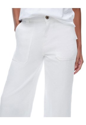 Jean Culotte Tiro Medio Blanco Mujer Blanco