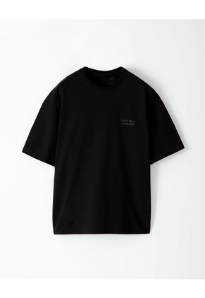 Camiseta Oversize Algodón Negra Hombre Negro