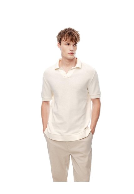 Polo Regular Algodón Vainilla Hombre Beige