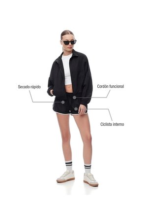 Short Deportivo Ciclista Interno Negro Mujer Negro