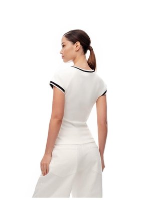 Camiseta Slim Algodón Blanca Mujer Blanco