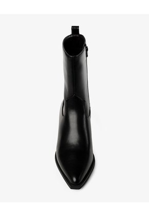 Botas Tipo Western Tacón Medio Negras Mujer Negro