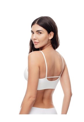 Top Soporte Medio Seamless Copas Removibles Blanco Mujer Blanco