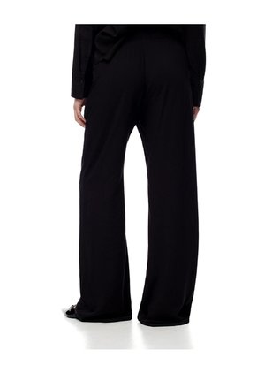 Pantalón Wide Leg Tiro Medio Negro Mujer Negro