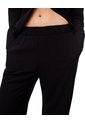 Pantalón Wide Leg Tiro Medio Negro Mujer Negro de Gef
