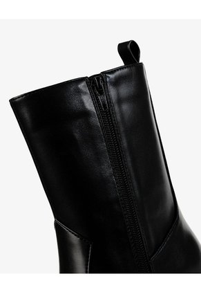 Botas Tipo Western Tacón Medio Negras Mujer Negro
