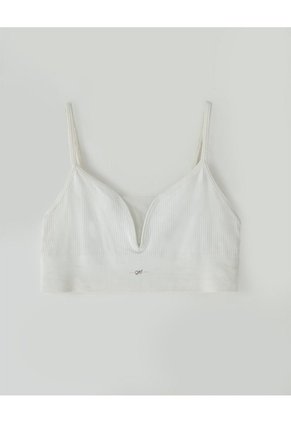 Top Soporte Medio Seamless Copas Removibles Blanco Mujer Blanco