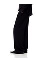 Pantalón Wide Leg Tiro Medio Negro Mujer Negro de Gef