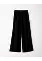 Pantalón Wide Leg Tiro Medio Negro Mujer Negro de Gef