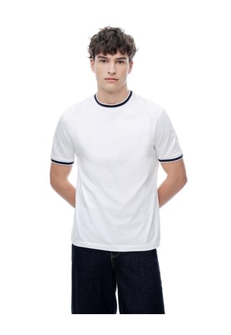 Camiseta Regular Algodón Jersey Azul Hombre Blanco Gef
