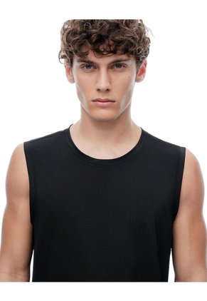 Camisilla Deportiva Antibacterial Negra Hombre Negro