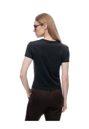 Camiseta Deportiva Secado Rápido Negra Mujer Negro