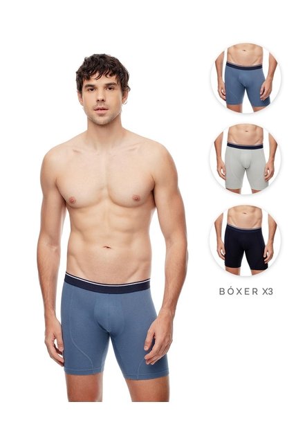 Bóxer Largo Algodón Jersey X3unds Surtido Hombre Multicolor