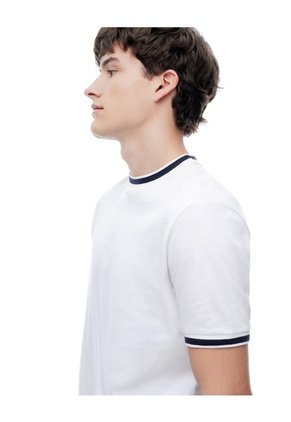 Camiseta Regular Algodón Jersey Azul Hombre Blanco