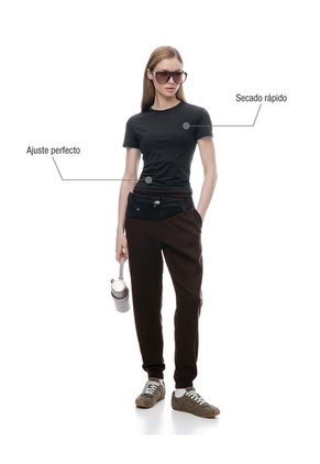 Camiseta Deportiva Secado Rápido Negra Mujer Negro