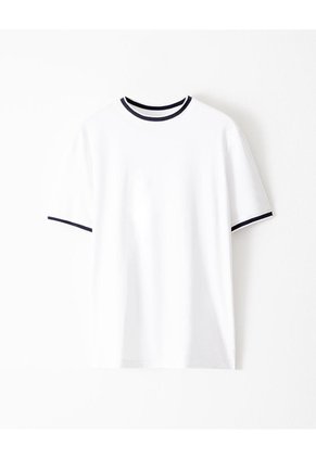 Camiseta Regular Algodón Jersey Azul Hombre Blanco