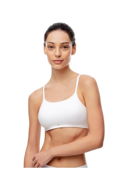 Top Soporte Medio Seamless Blanco Mujer Blanco