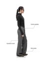 Pantalón Relax Tiro Medio Algodón Gris Mujer Gris de Gef