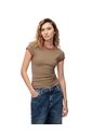 Camiseta Slim Algodón Negra Mujer Cafe de Gef
