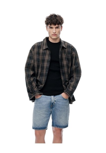Bermuda Denim Regular índigo Medio Hombre Azul