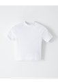 Camiseta Crop Slim Algodón Blanca Mujer Blanco de Gef