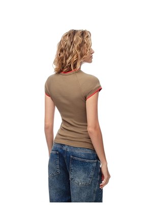 Camiseta Slim Algodón Negra Mujer Cafe